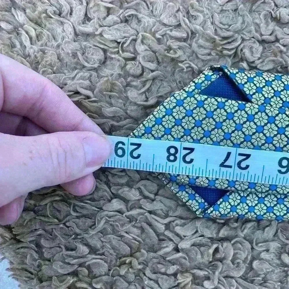 Nautica Silk Tie Men’s Floral Geometric Print | Yellow Blue Pattern | Classic - Picture 4 of 4